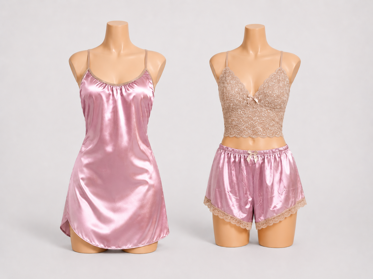 Pack Queen 3 Pièces — Ensemble Luxueux en Satin & Dentelle Soyeuse