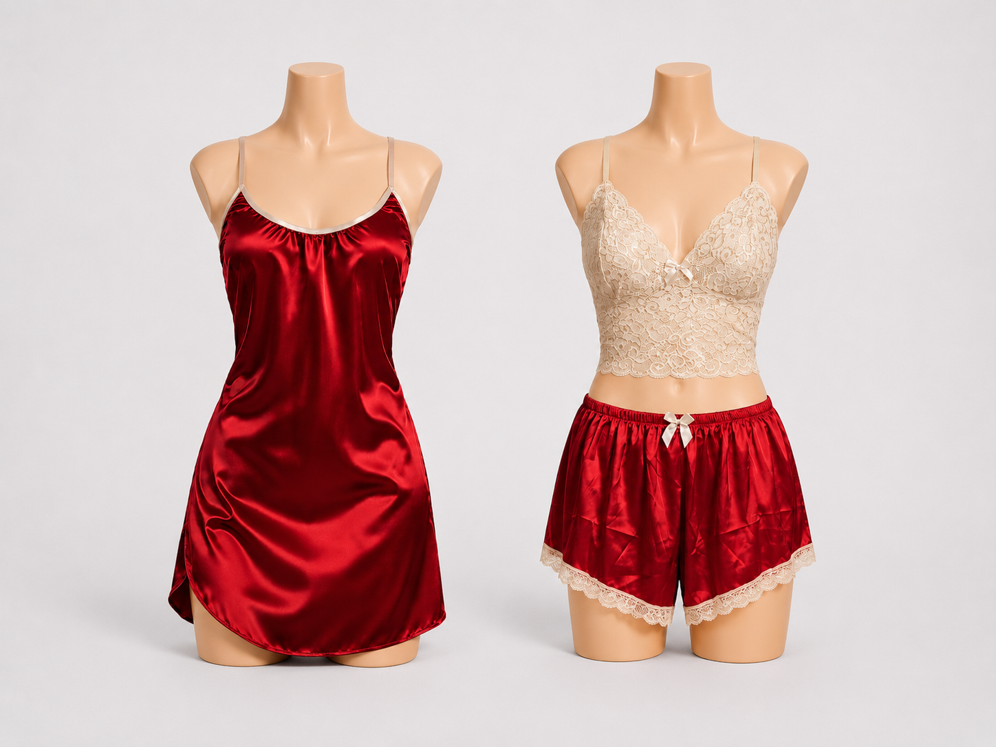 Pack Queen 3 Pièces — Ensemble Luxueux en Satin & Dentelle Soyeuse