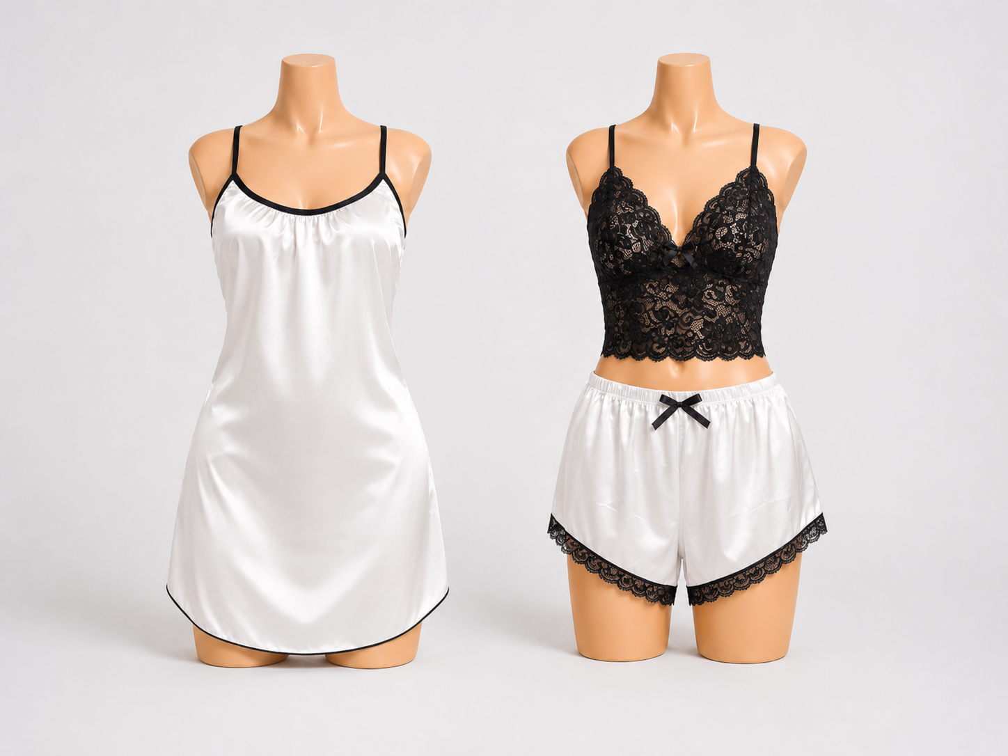 Pack Queen 3 Pièces — Ensemble Luxueux en Satin & Dentelle Soyeuse