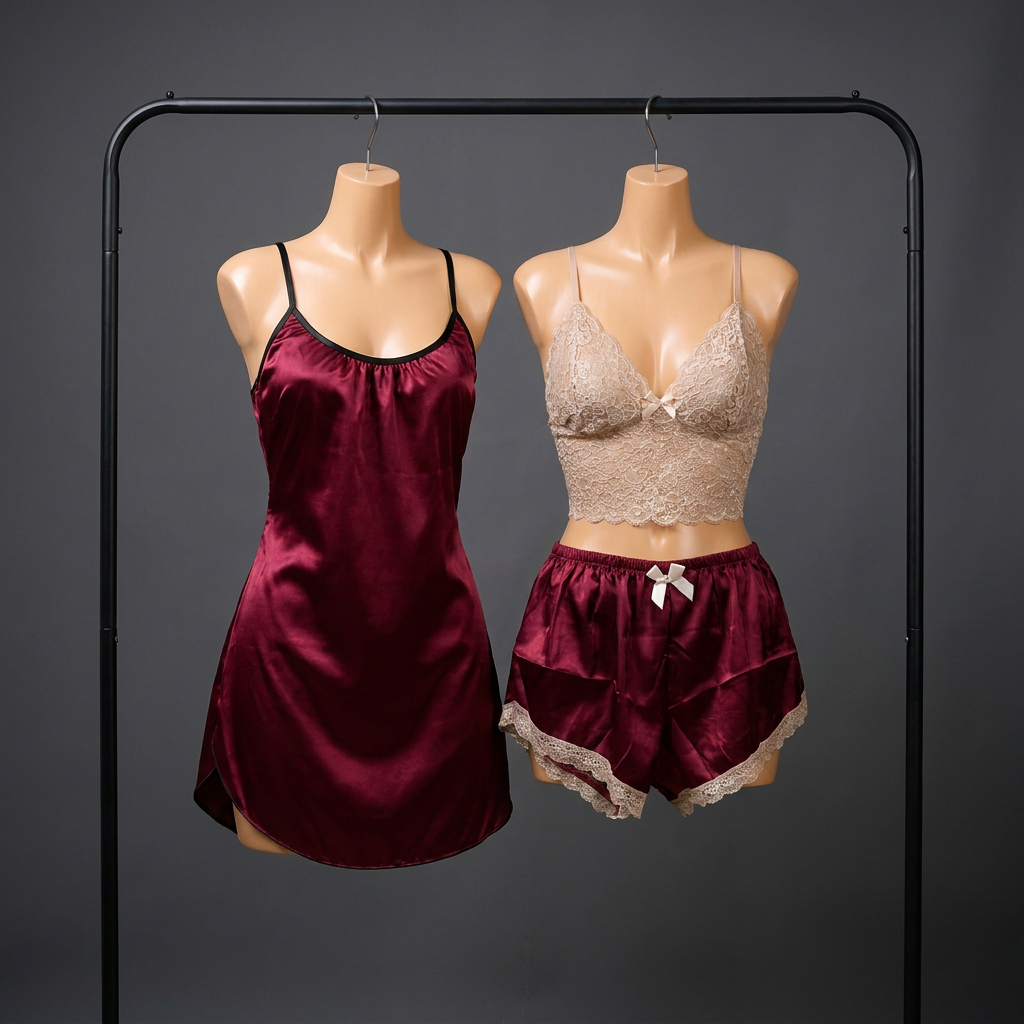 Pack Queen 3 Pièces — Ensemble Luxueux en Satin & Dentelle Soyeuse